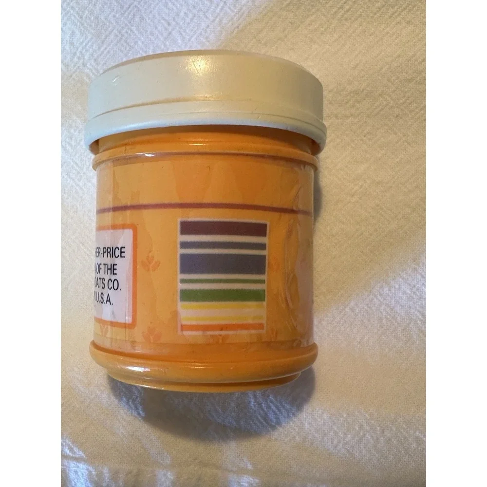 Vintage Fisher Price Baby Mealtime 3 piece Set‎ Replacement Jar, Lid & Carrots